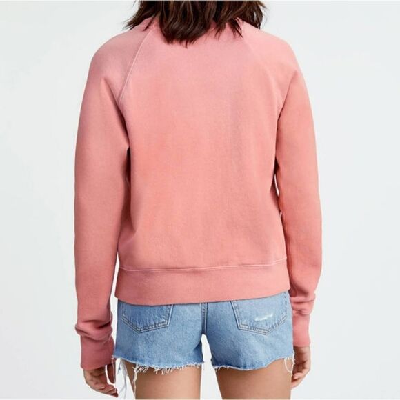 Re/done Hanes Classic Raglan Crewneck Sweatshirt Faded Clay Size Small NWT - Picture 3 of 11